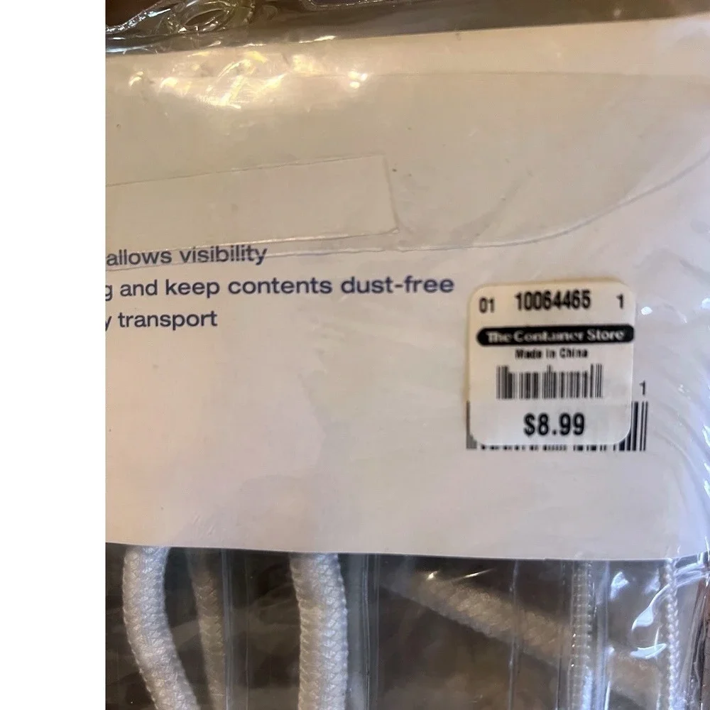Lot Of 2 The Container Store Clear Small Chest Storage Bags 12x9x6 NOS Sealed